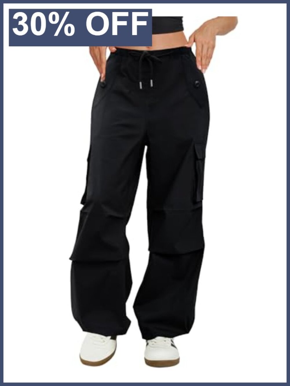 Womens Cargo Pants Parachute Wide Leg Y2K Hiking Baggy Streetwear